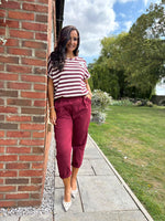 Wine Frill Pocket Trousers Sasha